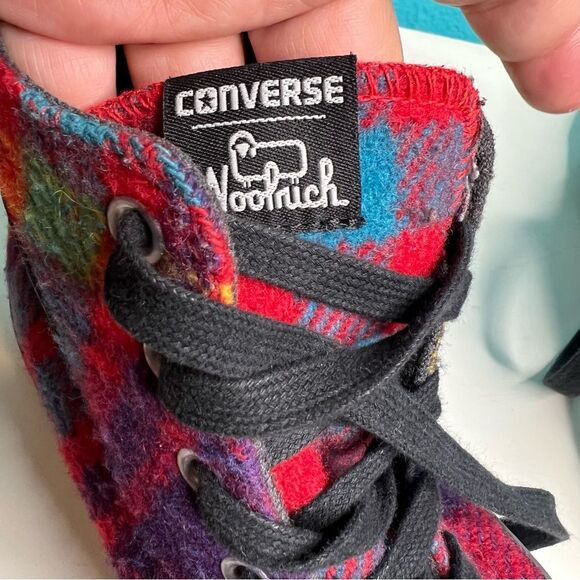 Converse Woolrich plaid high top shoes multicolored - Picture 5 of 8